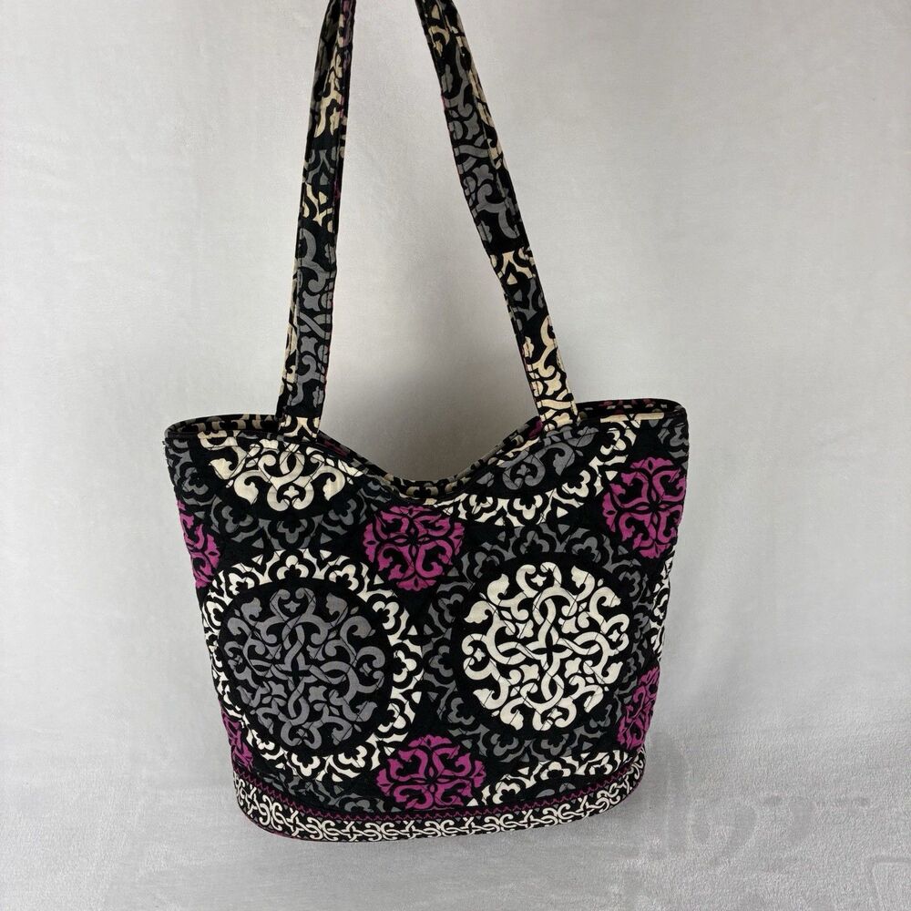 Vera Bradley Tote Shoulder Bag Canterberry Magenta Purse Handbag